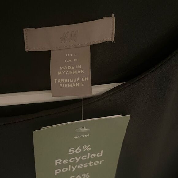 NWT H&M DRESS WOMEN SIZE LARGE DARK GREEN NEW WITH TAGS - Picture 5 of 7